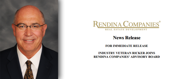 Industry Veteran David Ricker Joins Rendina’s Advisory Board David Ricker Joins Advisory Board