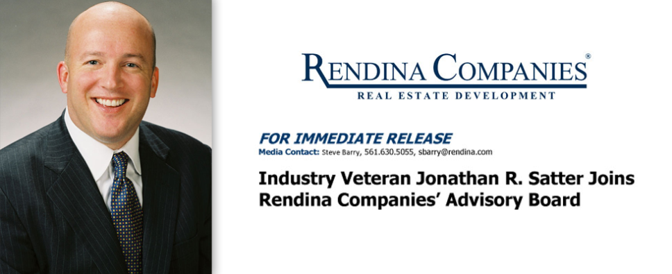 Jon Satter Joins Rendina Advisory Board